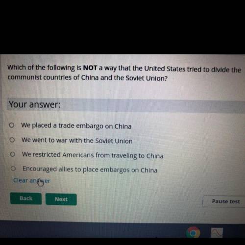 Which of the following is not a way that the US try to divide the communist countries of China and