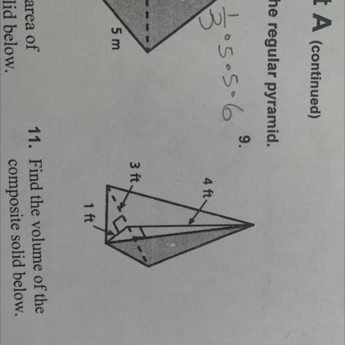 The 9 is find the volume of the regular pyramid
