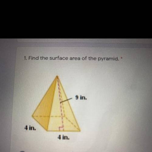 Find the surface area of a pyramid￼