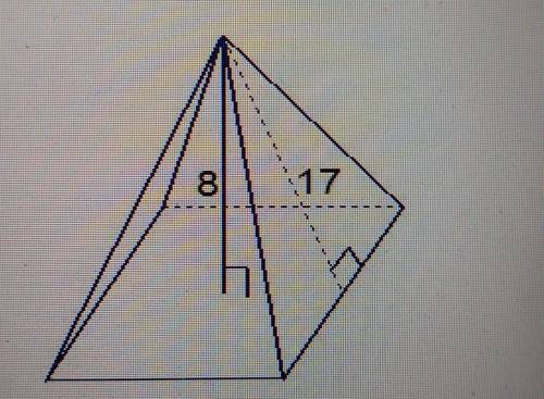 Find the volume of the pyramid below.A. 1088B. 1360C. 7200D. 2400​
