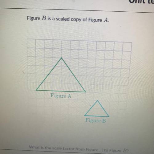 Figure B is a scaled copy of Figure A.

Figure A
Figure B
What is the scale factor from Figure A t