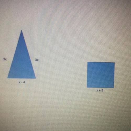 The triangle and square have equal perimeters. What is the length of the side of the square?

A. 1