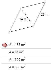 Identify the area of the rhombus. PLEASE HELP ASAP!!!