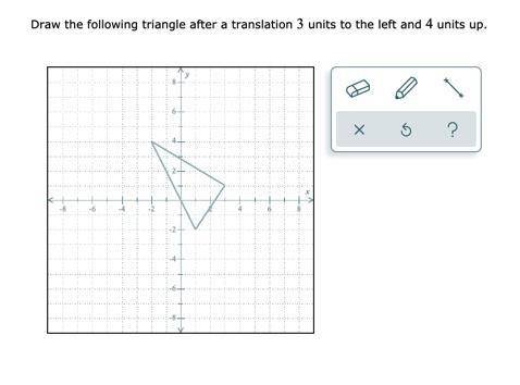 Draw the following triangle after a translation 3 units to the left and 4 units up^^^^^