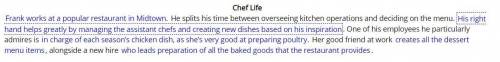 Select the correct text in the passage.

Which sentence describes the job of a sous chef?
Chef Lif