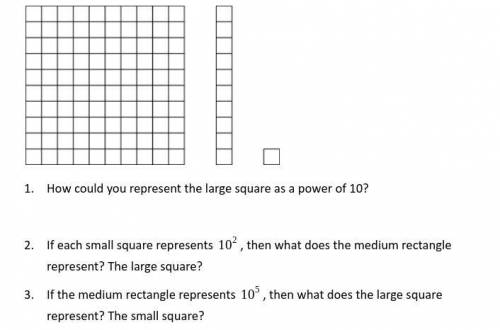 How could you represent the large square as a power of 10?