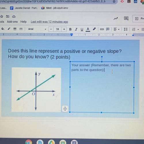 Does this line represent a positive or negative slope?

How do you know? 
only answer if you reall