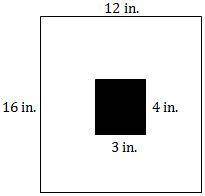 A rectangular target has a rectangular opening that is shaded in the diagram.

What is the probabi