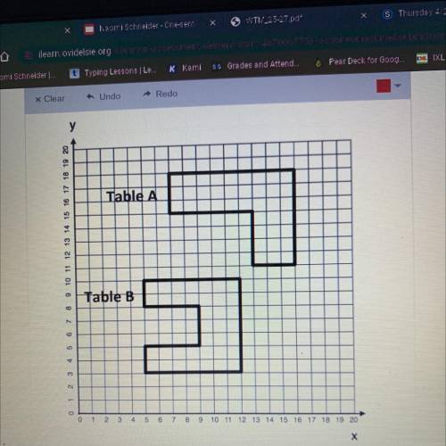 Marissa is looking for a new computer table. The image shows a sketch of two computer tables she