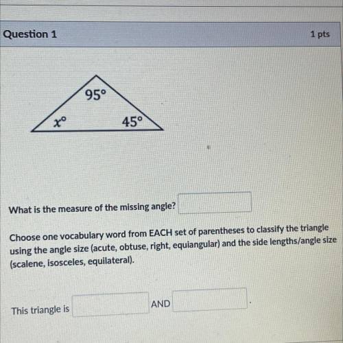 What is the measure of the missing angle