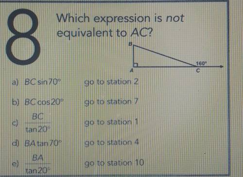Which expression is not equivalent to AC?​