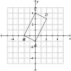 Decide whether quadrilateral ABCD with vertices A(0,-1)B(-2.0)C(0,4)D(2,3) and is a rectangle, rhom