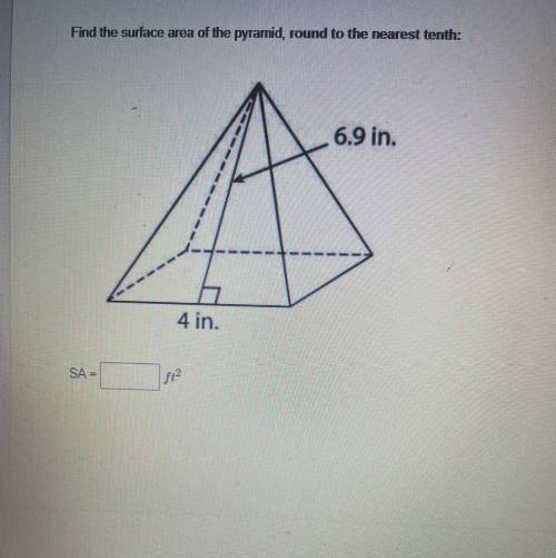 Find the surface area of the pyramid, round to the nearest tenth: