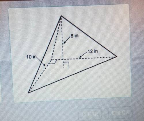 What is the volume of the triangular pyramid shown?​