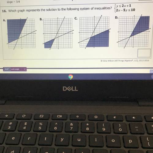 16. Which graph represents the solution to the following system of inequalities?