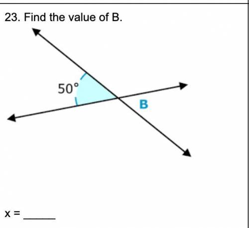 Find the value of B i need help