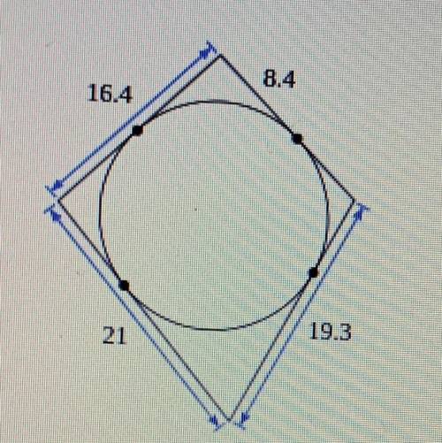 Find the perimeter of each polygon. Assume that lines which appear to be tangent are tangent.