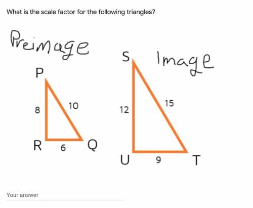 What is the scale factor for the following triangles?