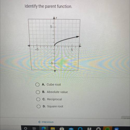 Identify the parent function.
5
5
5
-5