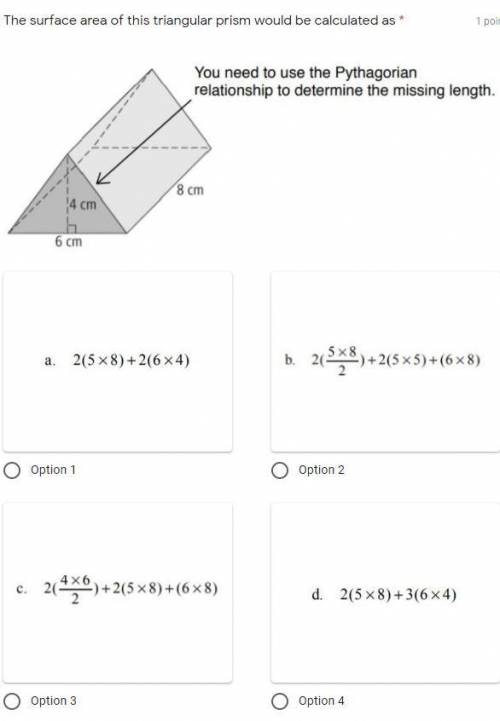 The surface area of this triangular prism would be calculated as