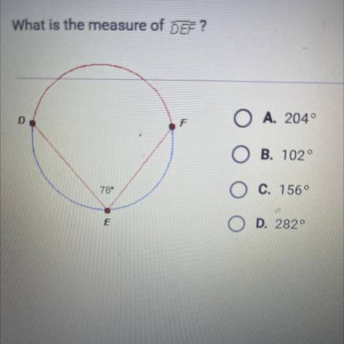 What is the measure of DEF