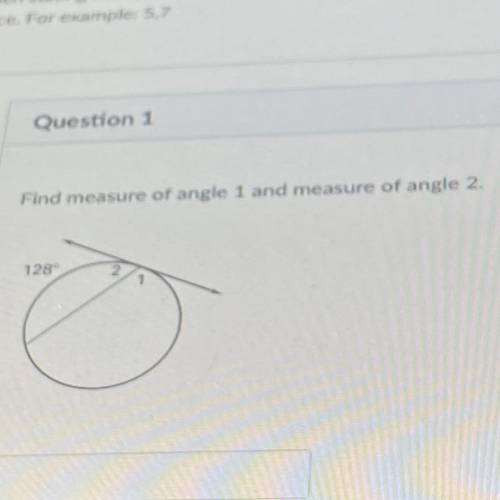 PLZ HELP FAST FOR TEST 
find measure of angle 1 and measure of angle 2