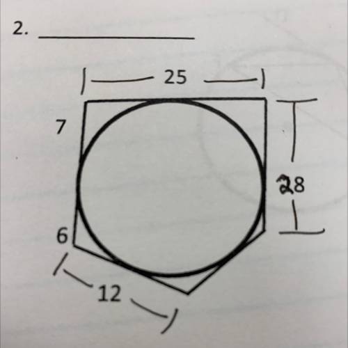 Find the perimeter if the lines look tangents they are.
