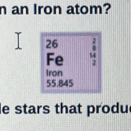 How many neutrons are in an Iron atom?
A. 25
B. 55.845
C. 30
D. 42