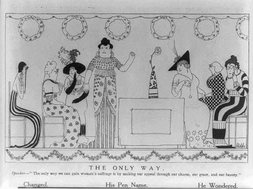 This political cartoon from 1912 is a commentary on the women's suffrage movement:

Do you think a