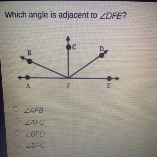 Which angle is adjacent to _DFE?