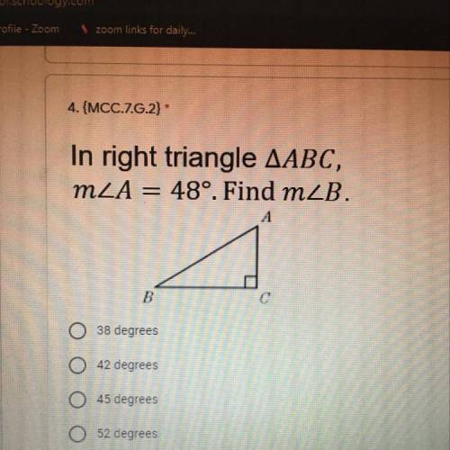 I don’t understand. In right triangle ABC, m