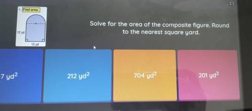 Solve for the area of the composite figure round to the nearest square yard