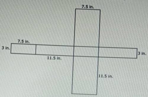 The net of a rectangular prism and its dimensions are shown in the diagram.

What is the total sur