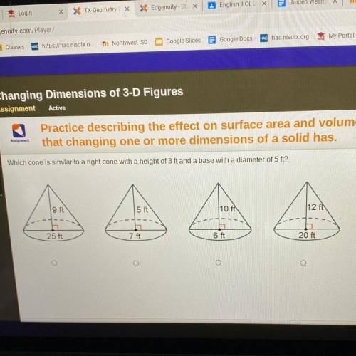 Practice describing the effect on surface area and volume

that changing one or more dimensions of