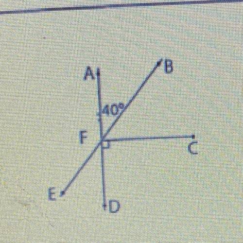 Name an angle of 
B) 50°