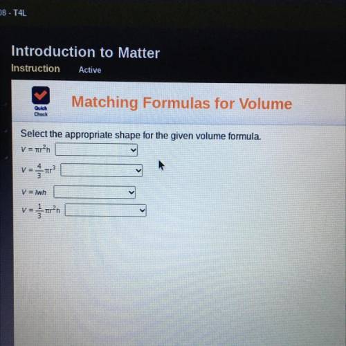Matching formulas to volume.