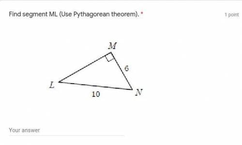 HELPP

Find segment ML (Use Pythagorean theorem). 
Find the trigonometric ratio as a fraction Sin