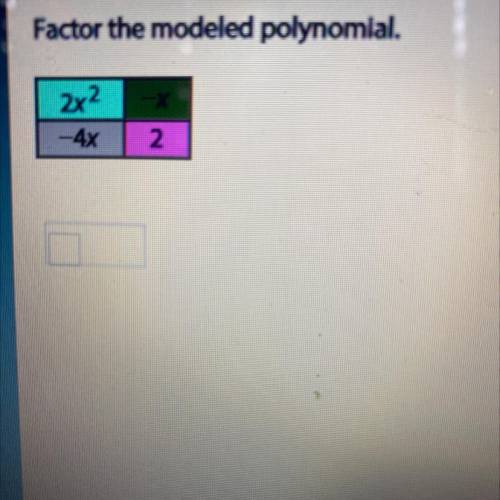 Factor the modeled polynomial.
2x2
-4x