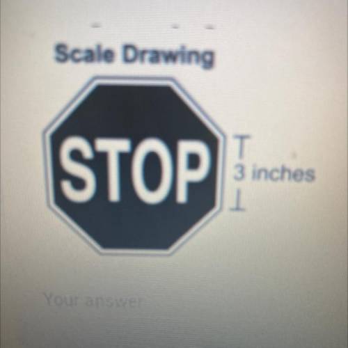 A scale drawing of a stop sign is shown. The scale of the drawing is 1 inch

represents 1/3 foot.