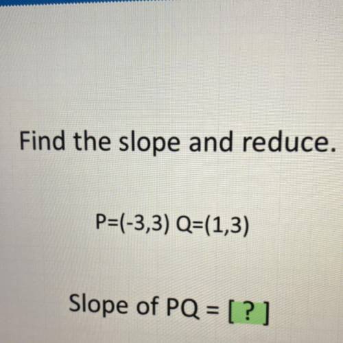 NO LINKS PLEASE 
Just the answer to the slope of PQ