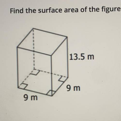 Find the surface area of the figure.
13.5 m m
2
9 m
9 m