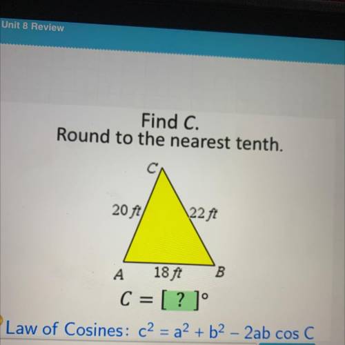 Find c. Round to the nearest tenth