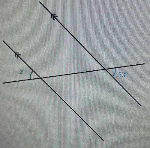 Below are two parallel lines with a third line intersecting them.​