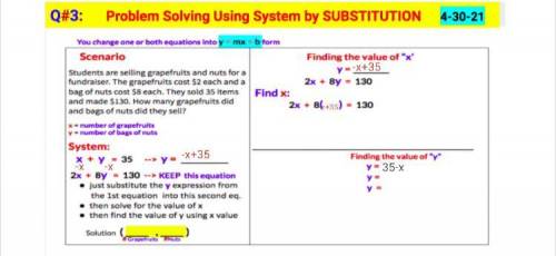 Y=-X+35

You change one or both equations Into y mxb form
Scenario
Finding the value of x
Student