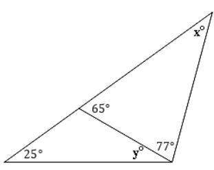 10. Consider the diagram below. First, solve for x, then y.