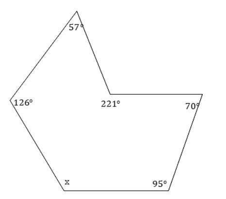 19. Calculate the size of the angle marked x in the diagram.