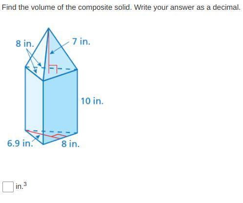 Find the volume of the composite solid. Write your answer as a decimal.