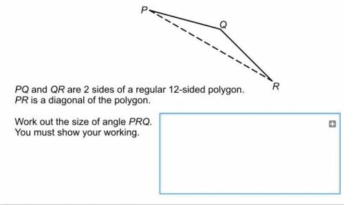 PQ and QR are 2 sides of a regular 12-sided polygon.

PR is a diagonal of the polygon.
Work out th