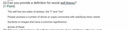 Multiple choice question. definition of the word social self theory?​