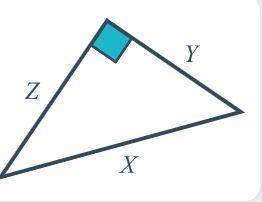32. Which side of the triangle in the diagram is the hypotenuse?
A. X
B. Y
C. Z